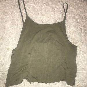 Modal Olive Green Crop Top